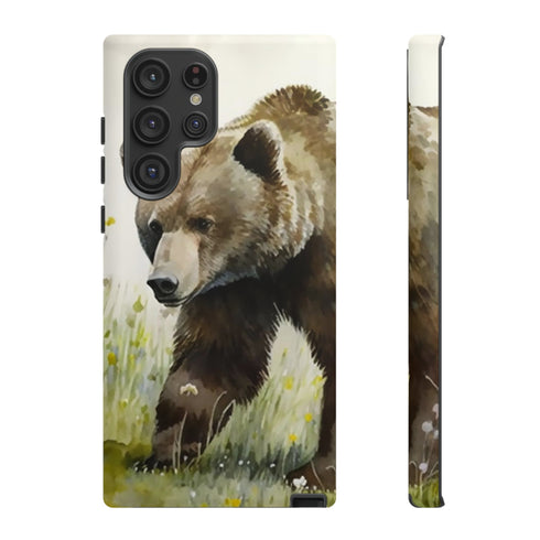 Grizzly Bear in a Field - Impact Resistant Phone Case Samsung Galaxy S22 Ultra Matte